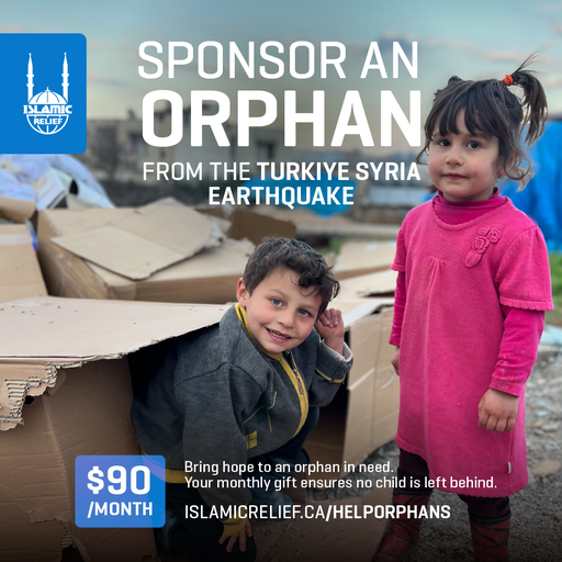 [800GrpD-M] Orphan Sponsorship in Turkiye & Syria (Monthly)